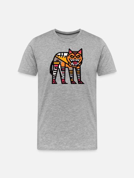 Wolf Halloween Comic Funny - Men's Premium Organic T-Shirt - heather grey