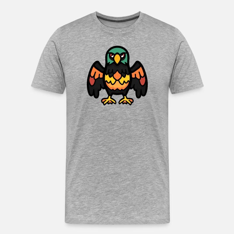 Adler Halloween Comic Lustig - Männer Premium Bio T-Shirt - Grau meliert
