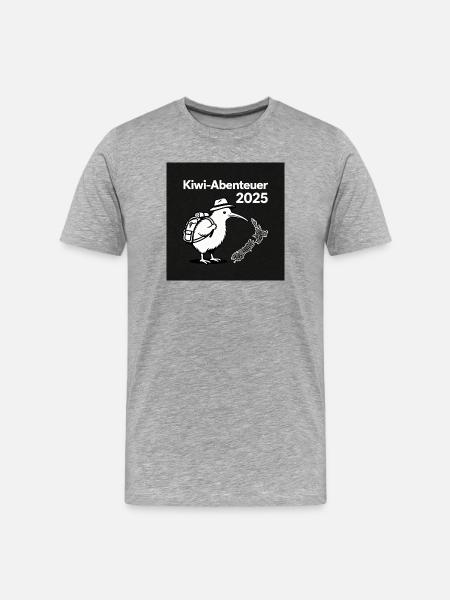 Kiwi Abenteuer 2025 - Männer Premium Bio T-Shirt - Grau meliert