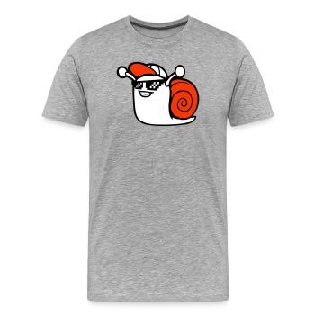 Schnecke Sonnenbrille niedlich süß glücklich Cool - Männer Premium Bio T-Shirt - Grau meliert - Vorne - Damien (186cm)
