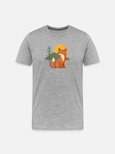 Forest fox at sunset - Men's Premium Organic T-Shirt - heather grey