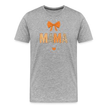 Orange Mom Patchwork Muster - Männer Premium Bio T-Shirt - Grau meliert - Vorne - Damien (186cm)