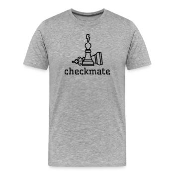 Schachmatt setzen, um zu gewinnen - Männer Premium Bio T-Shirt - Grau meliert - Vorne - Damien (186cm)