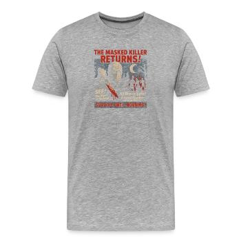 Masked Killer Returns Slasher Filmplakat Vintage - Männer Premium Bio T-Shirt - Grau meliert - Vorne - Damien (186cm)