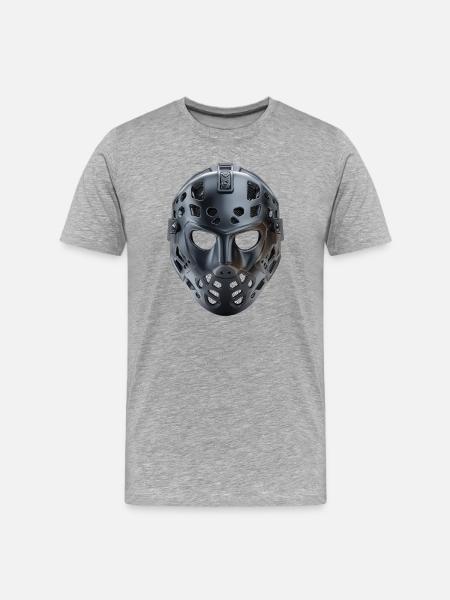 Modern futuristic black hockey mask - Men's Premium Organic T-Shirt - heather grey