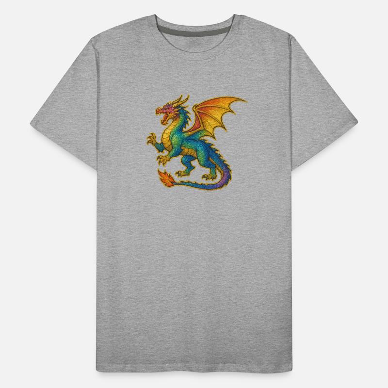 Rainbow Glitter Dragon Men's Premium Organic T-Shirt