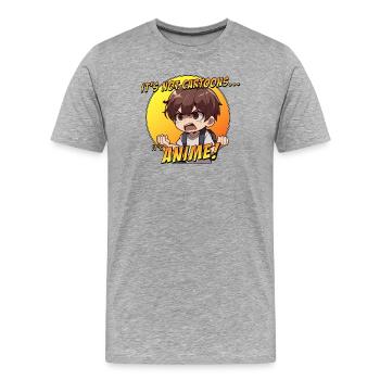 Chibi Anime Criant et Fier - T-shirt bio Premium Homme - gris chiné - Devant - Damien (186cm)