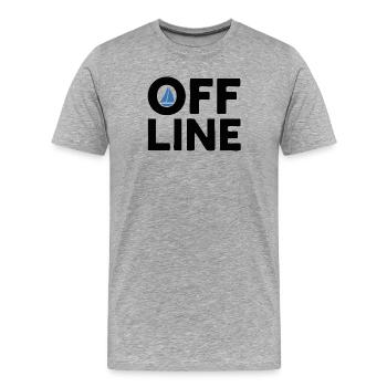 Hors ligne – Voile, Mer & Liberté, Skipper - T-shirt bio Premium Homme - gris chiné - Devant - Damien (186cm)