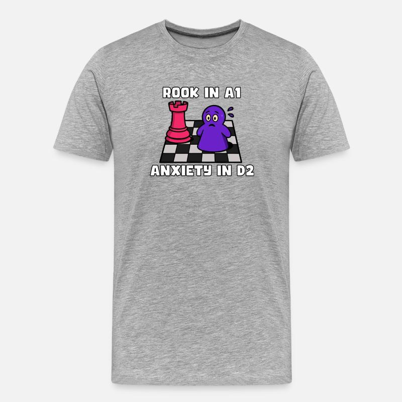 Turm in A1, Angst in D2 - Männer Premium Bio T-Shirt - Grau meliert