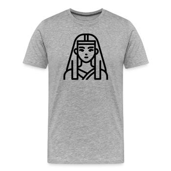 Pharao - Männer Premium Bio T-Shirt - Grau meliert - Vorne - Damien (186cm)