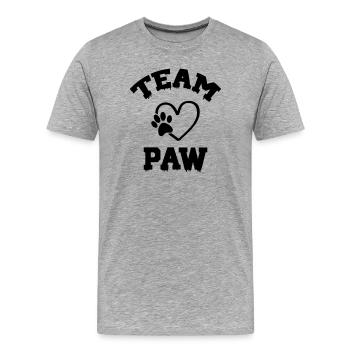 Team Paw - Men's Premium Organic T-Shirt - heather grey - Front - Damien (186cm)