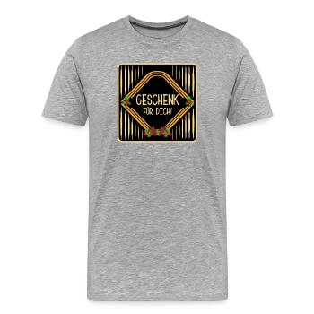 CADEAU DE NOËL POUR VOUS - T-shirt bio Premium Homme - gris chiné - Devant - Damien (186cm)