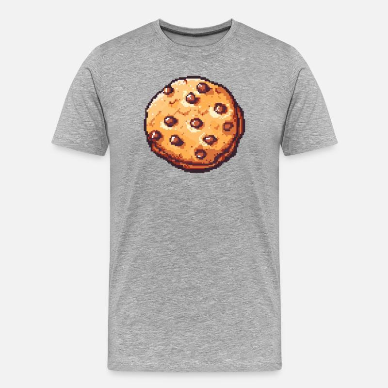 Pixelkeks Pixelcookie Retrokunst - Männer Premium Bio T-Shirt - Grau meliert