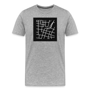 Geometrischer Stadtplan mit Linie - Männer Premium Bio T-Shirt - Grau meliert - Vorne - Damien (186cm)