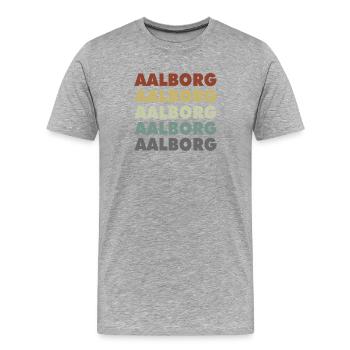 Aalborg - Danemark - Danemark - Scandinavie - T-shirt bio Premium Homme - gris chiné - Devant - Damien (186cm)