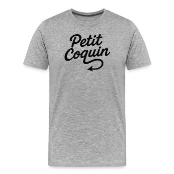 Petit Coquin - T-shirt bio Premium Homme - gris chiné - Devant - Damien (186cm)