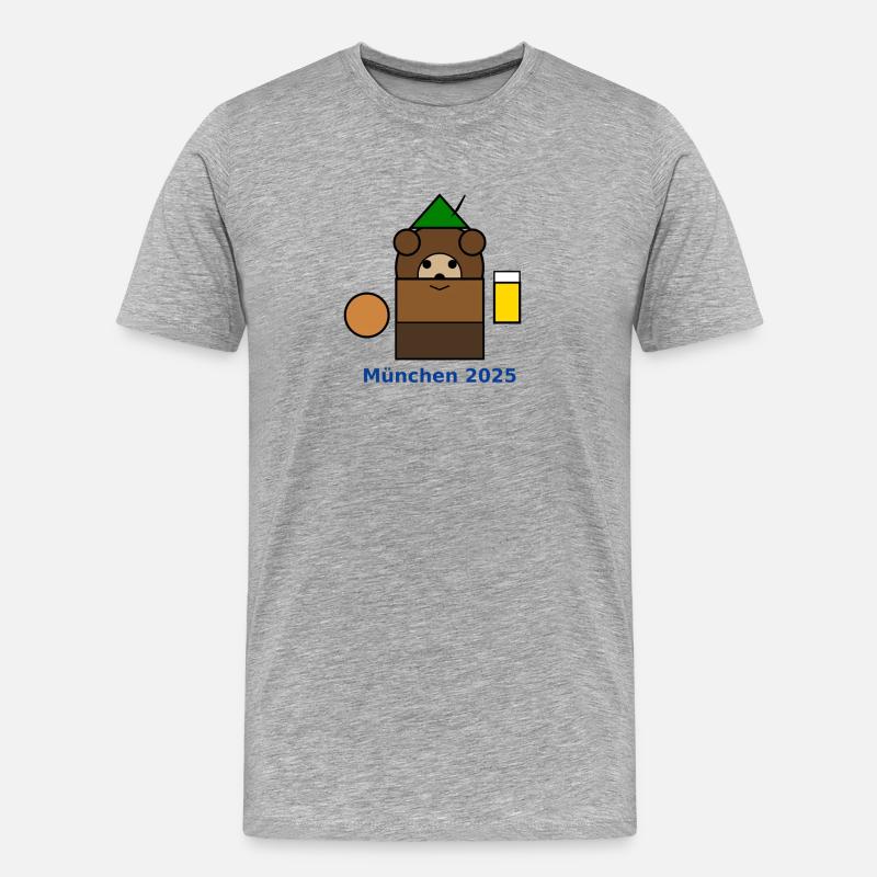 München2025 Bären-Logo - Männer Premium Bio T-Shirt - Grau meliert