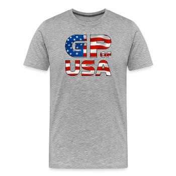 usa_gp - Men's Premium Organic T-Shirt - heather grey - Front - Damien (186cm)