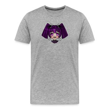 Chibi vampire with purple braids - Men's Premium Organic T-Shirt - heather grey - Front - Damien (186cm)