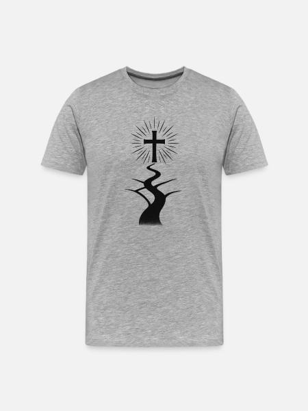 Cross Path / The Narrow Path - Men's Premium Organic T-Shirt - heather grey