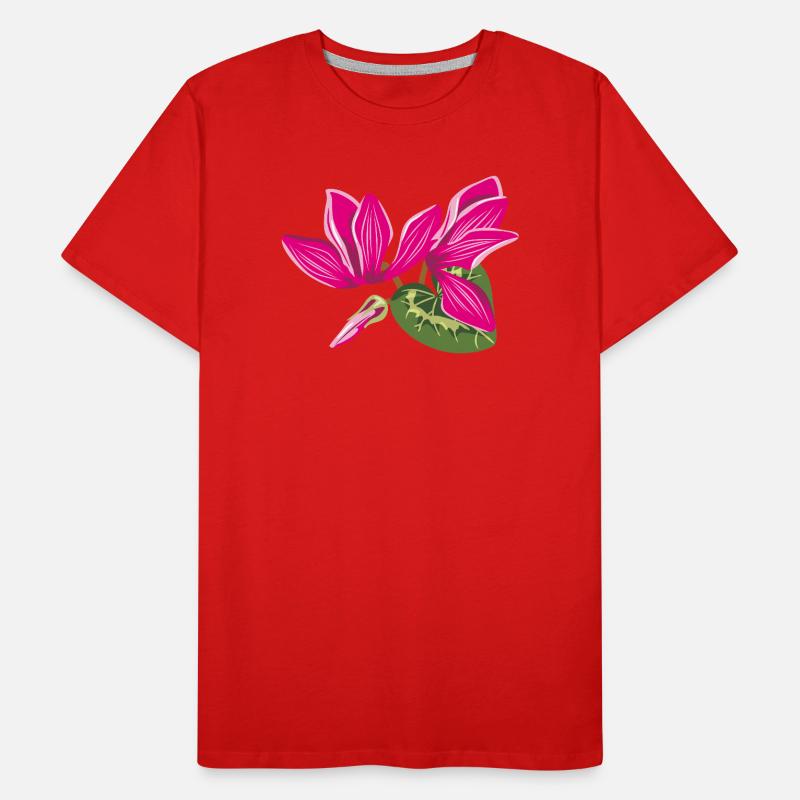 Bouquet de fleurs de cyclamens T-shirt bio Premium Homme