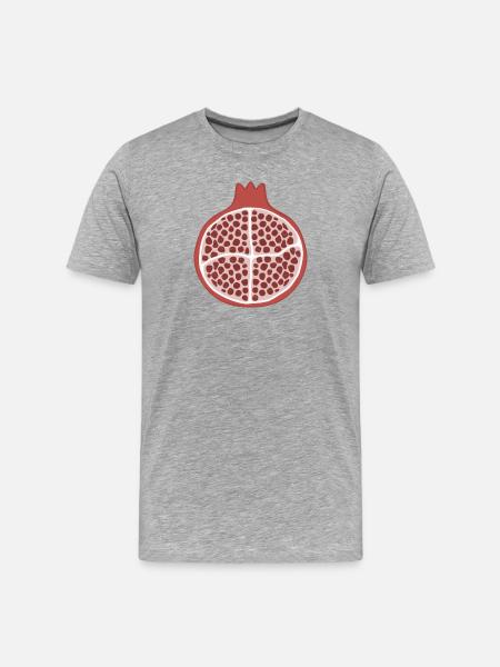 Pomegranate Slice - Men's Premium Organic T-Shirt - heather grey