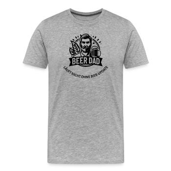 Vatertag Geschenk Design - Männer Premium Bio T-Shirt - Grau meliert - Vorne - Damien (186cm)