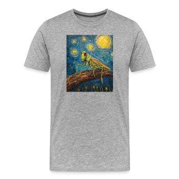 Heuschrecke Heuschrecke Van Gogh Style - Männer Premium Bio T-Shirt - Grau meliert - Vorne - Damien (186cm)