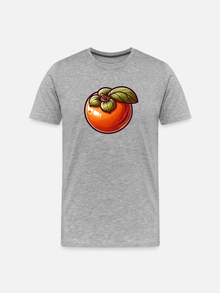 Khaki Cartoon Glow Orange - Men's Premium Organic T-Shirt - heather grey