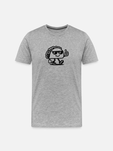 Sunglasses Taco Mascot - Men's Premium Organic T-Shirt - heather grey