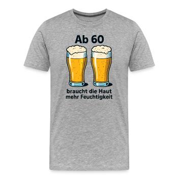 60e anniversaire cadeau T-Shirt drôle de dicton - T-shirt bio Premium Homme - gris chiné - Devant - Damien (186cm)