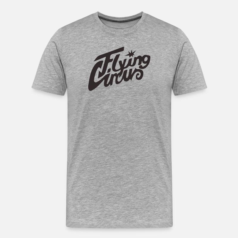 „Flying Circus” Vintage Script - Männer Premium Bio T-Shirt - Grau meliert