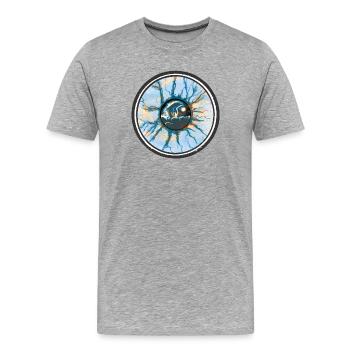 Oeil avec relief rétinien Dauphin - T-shirt bio Premium Homme - gris chiné - Devant - Damien (186cm)