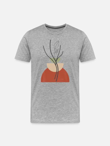 Geometric Plant Vase - Men's Premium Organic T-Shirt - heather grey
