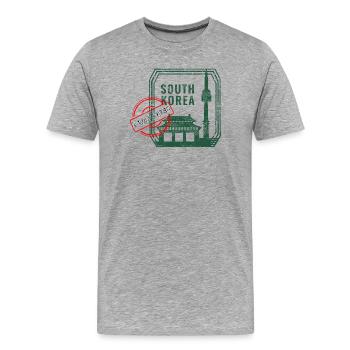 South Korea Souvenir – I Was There Design - Men's Premium Organic T-Shirt - heather grey - Front - Damien (186cm)