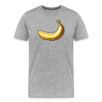 Pixelbanane Retro Pixelkunst - Männer Premium Bio T-Shirt - Grau meliert - Vorne - Damien (186cm)