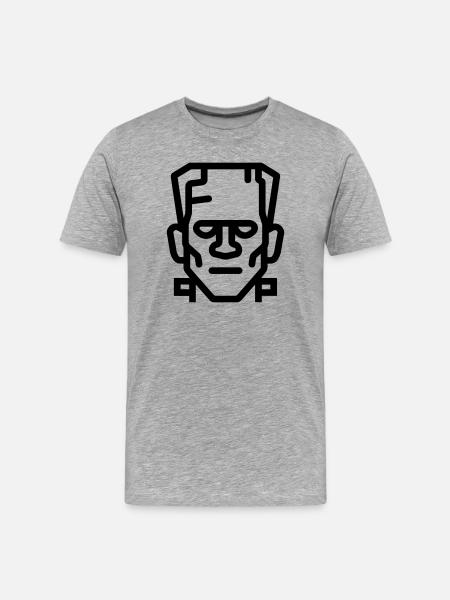 Monstre halloween - T-shirt bio Premium Homme - gris chiné