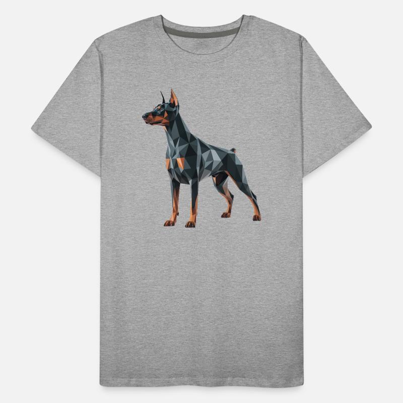 Doberman - Cool Low Poly  Logo Men's Premium Organic T-Shirt