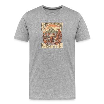 Wandern Sprüche Wanderer Wanderoutfits - Männer Premium Bio T-Shirt - Grau meliert - Vorne - Damien (186cm)