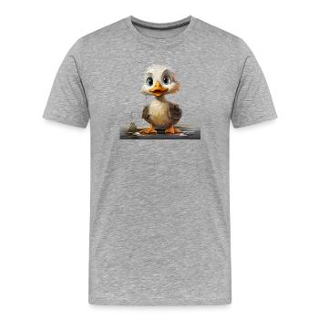 Schmutziges Entchen - Männer Premium Bio T-Shirt - Grau meliert - Vorne - Damien (186cm)