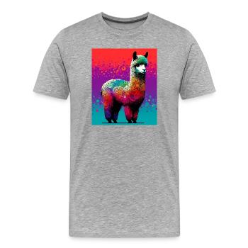 Alpaga - T-shirt bio Premium Homme - gris chiné - Devant - Damien (186cm)