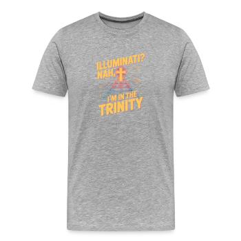 Christian Illuminati In The Trinity - Men's Premium Organic T-Shirt - heather grey - Front - Damien (186cm)