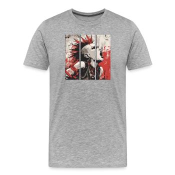 Punkrock Mädchen - Männer Premium Bio T-Shirt - Grau meliert - Vorne - Damien (186cm)