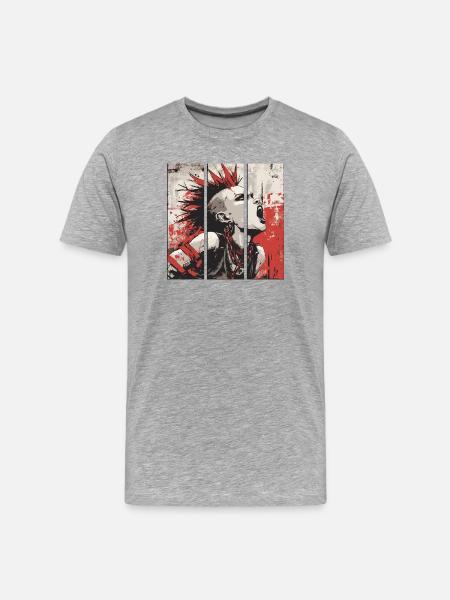 Fille punk rock - T-shirt bio Premium Homme - gris chiné
