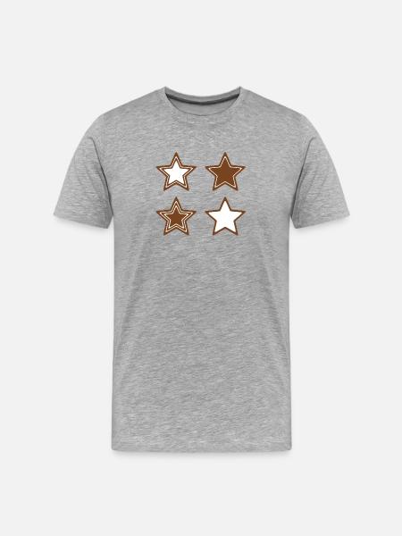 Biscuits étoilés bruns avec glaçage blanc - T-shirt bio Premium Homme - gris chiné