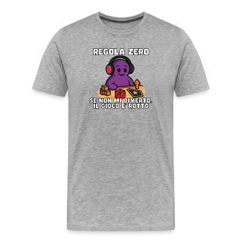 Rule Zero: Fun or Breakup - Men's Premium Organic T-Shirt - heather grey - Front - Damien (186cm)