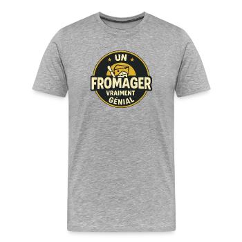 A really great cheesemonger - Men's Premium Organic T-Shirt - heather grey - Front - Damien (186cm)