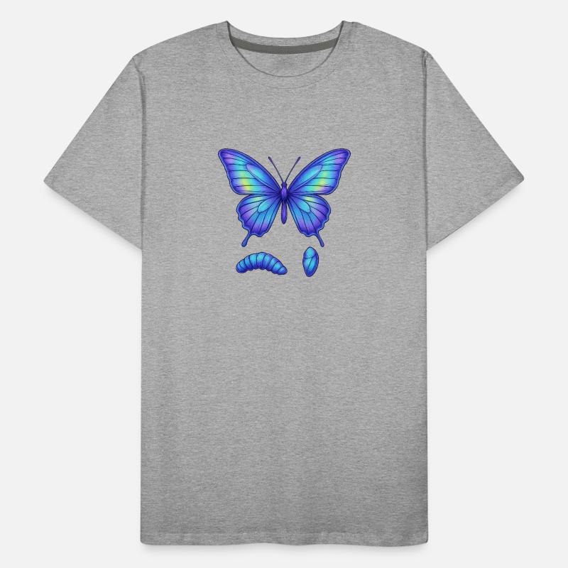 Blauer Gradientschmetterling Männer Premium Bio T-Shirt