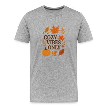 Sensation d’automne - T-shirt bio Premium Homme - gris chiné - Devant - Damien (186cm)