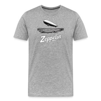 Zeppelin Luftschiff Retro Vintage - Männer Premium Bio T-Shirt - Grau meliert - Vorne - Damien (186cm)